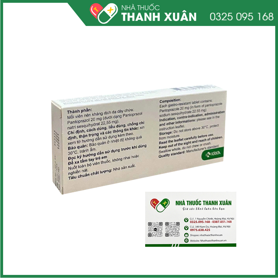 Nolpaza 20mg điều trị và dự phòng trào ngược dạ dày, thực quản